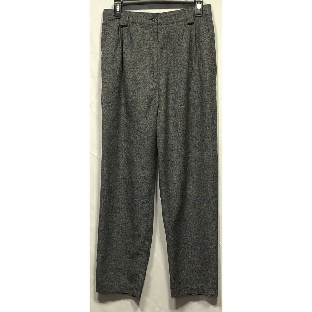 Karen Scott Twill Pants Slacks 14 Gray Straight Leg Pockets 30"W 28"IN Office